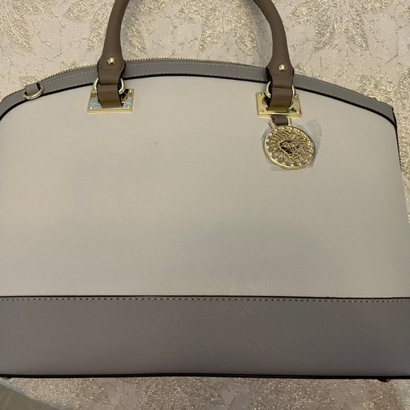 Ann Klein New Recruits satchel purse light gray NWT "read" - Picture 12 of 12